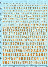 Start numbers orange 0.7 - 5.5 mm 1:87 decal transfer