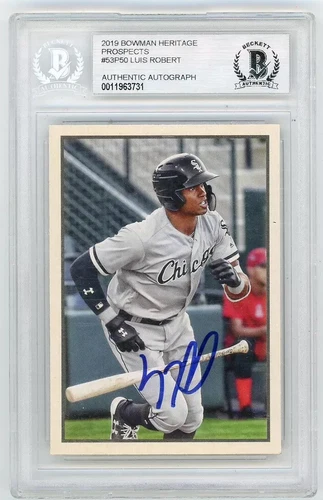 2019 Bowman Heritage Prospects Luis Robert #53CP-50 Autograph BGS Authentic Auto