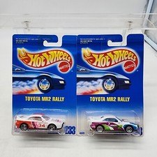 Lot Of 2 1991 Hot Wheels Die Cast Car White Toyota MR2 Rally #233 - #4609