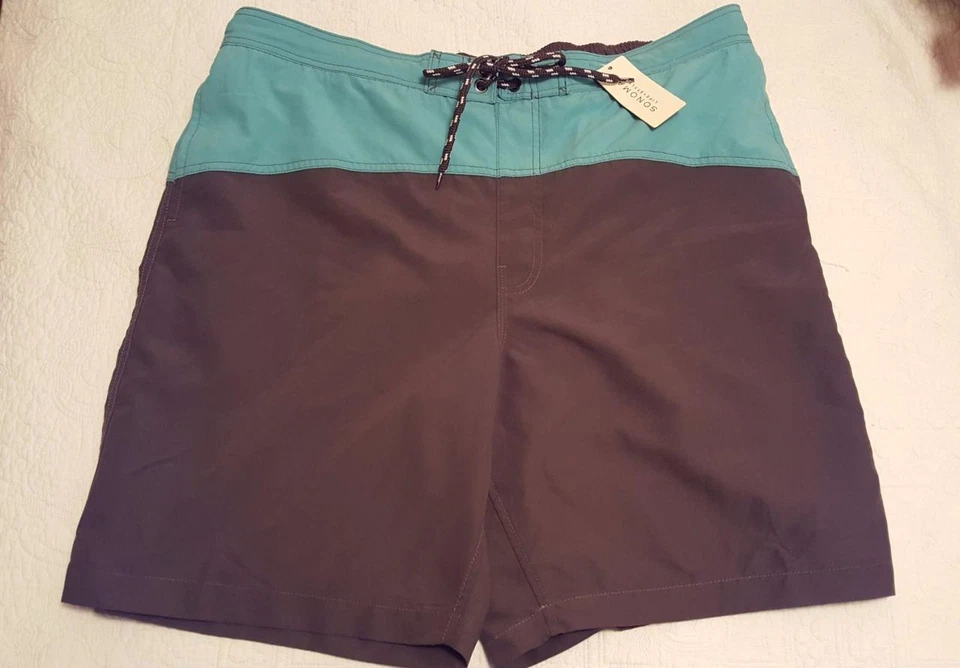 Pantalones cortos de natación Sonoma para hombre talla 4XLARGE, color azul/negro, nuevos con etiquetas Foto 2 de 3