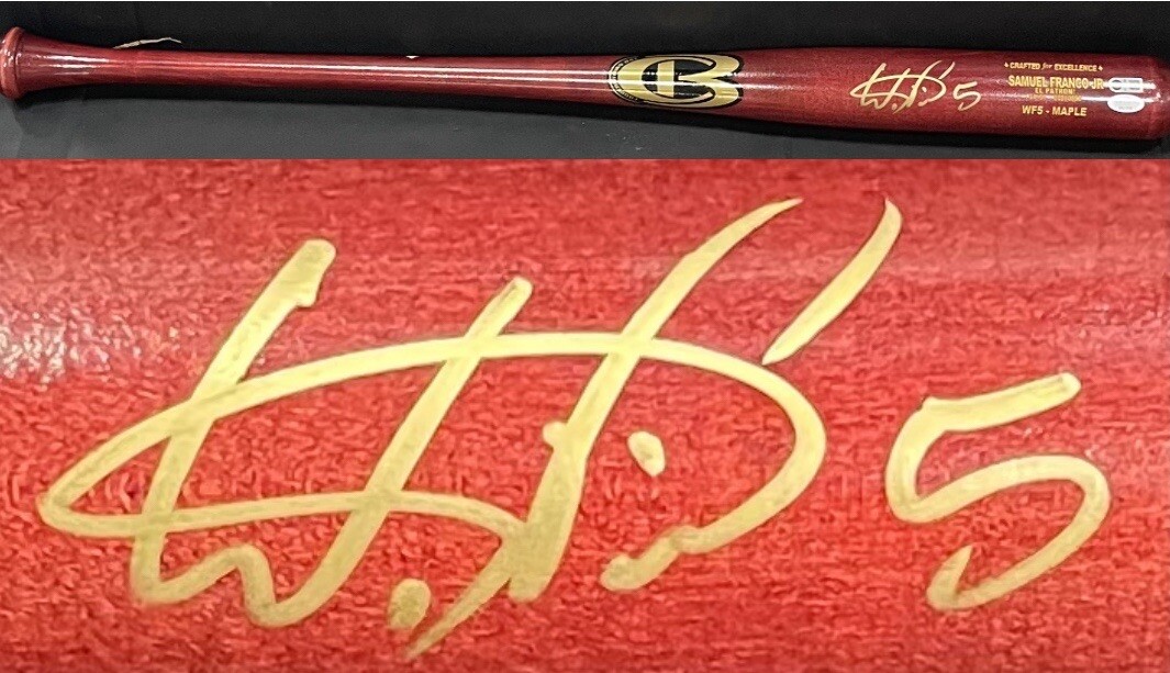 Wander Franco Autographed Signed Rays Game Model Wf5 Maple Bat Rookie Autograph JSA COA 