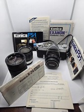 Konica Autoreflex T 35mm Film Camera Samigon 55mm From JAPAN 2x Addl Lens Flash