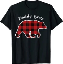 Daddy Bear Men Red Plaid Christmas Pajama Family Da Unisex T-Shirt