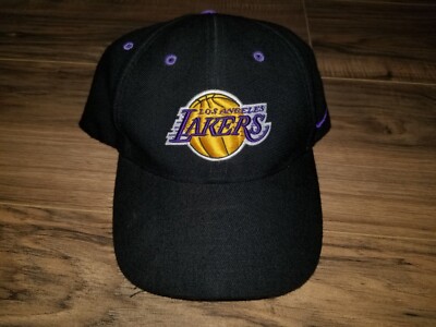 Los Angeles Lakers Vtg Nike Hat Strap Back Wool LA NBA Plain