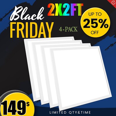 2X2ft LED Flat Panel Light 45W Back-lit Drop Ceiling Recessed Troffer Light