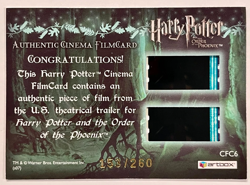 Harry Potter & Order of the Phoenix Prof Umbridge/Hermione Film Card Shows Harry - Image 2 of 3