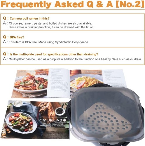GOURLAB+ 6 in 1 Japanese Microwave Steamer, Rice Cooker, Ramen, Vegetable US