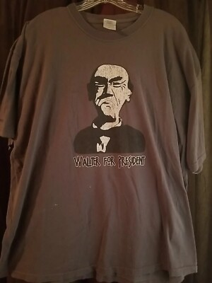 VTG Rare Anvil Jeff Dunham Comedy Walter For President Gray T-Shirt 2XL -Flaws-