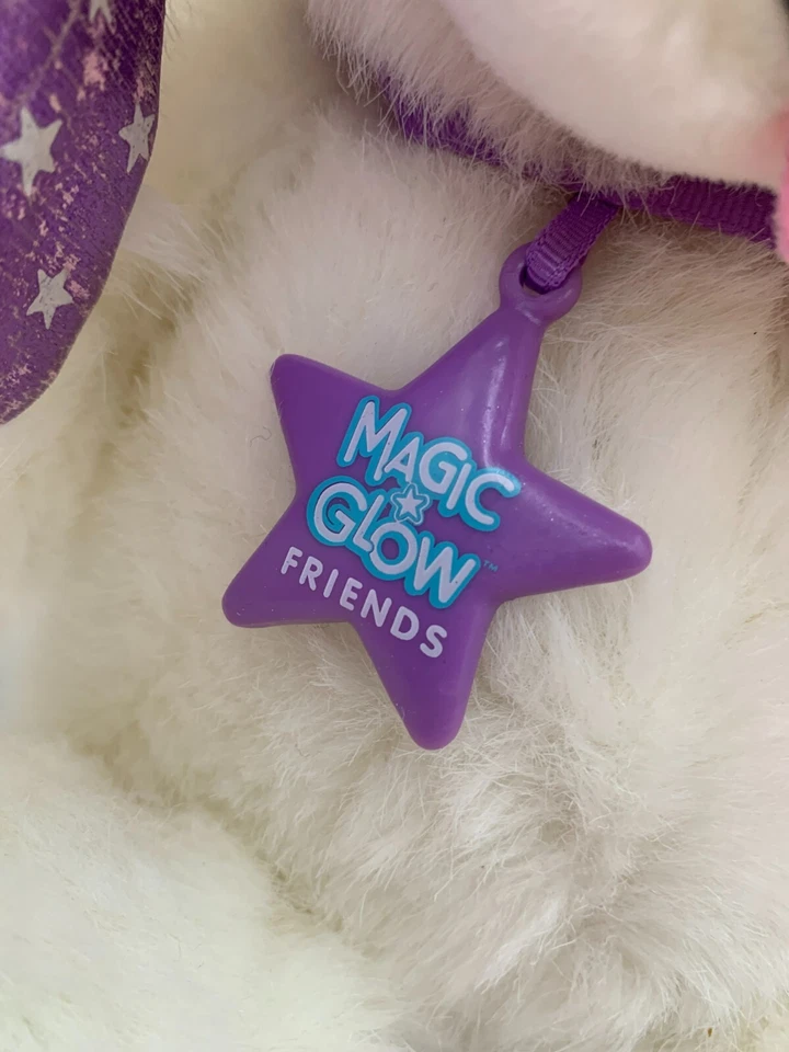 Vintage 1992 Applause Magic Glow Friends White Purple Puppy Dog Plush Collar - Image 4 of 4