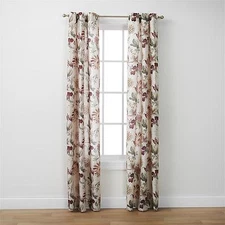 Essential Home Vivianna Floral ONE Faux Linen Grommet Panel -  40x84" 