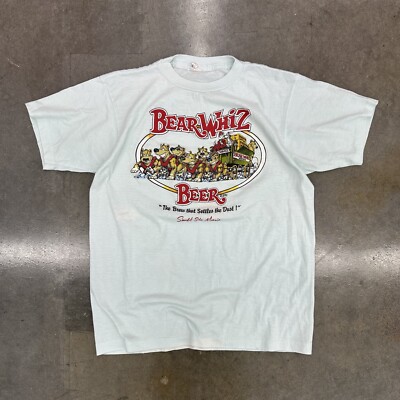 【oan】Honest Beer Short Sleeve T-shirt Vintage 1987 Bear Whiz Beer T Shirt Alore Large | eBay