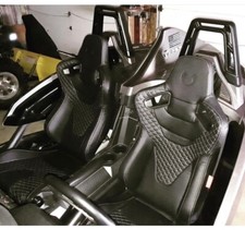 Cipher Blackgrey Stitch Racing Seats Brackets For 15-24 Polaris Slingshot