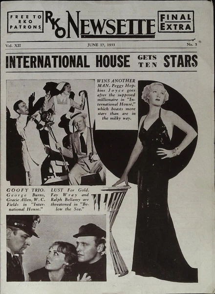 International House Local Theater Herald 1933 W.C. Fields, Burns & Allen!
