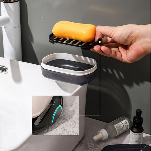 Portable Soap Dish Box Case Holder Lid Travel Sealed Container Shower Bathroom - Picture 10 of 17