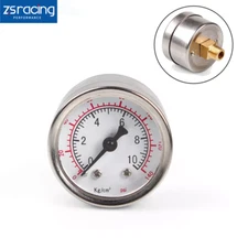 1/8 NPT Fuel Pressure Gauge 0-140 Psi Gauge Fuel Gauge Silver
