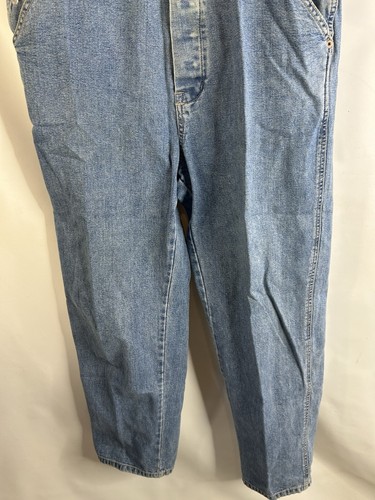 Vintage 90s GUESS Mens Medium Faded Denim Jean Carpenter Bib Overalls - Picture 4 of 12