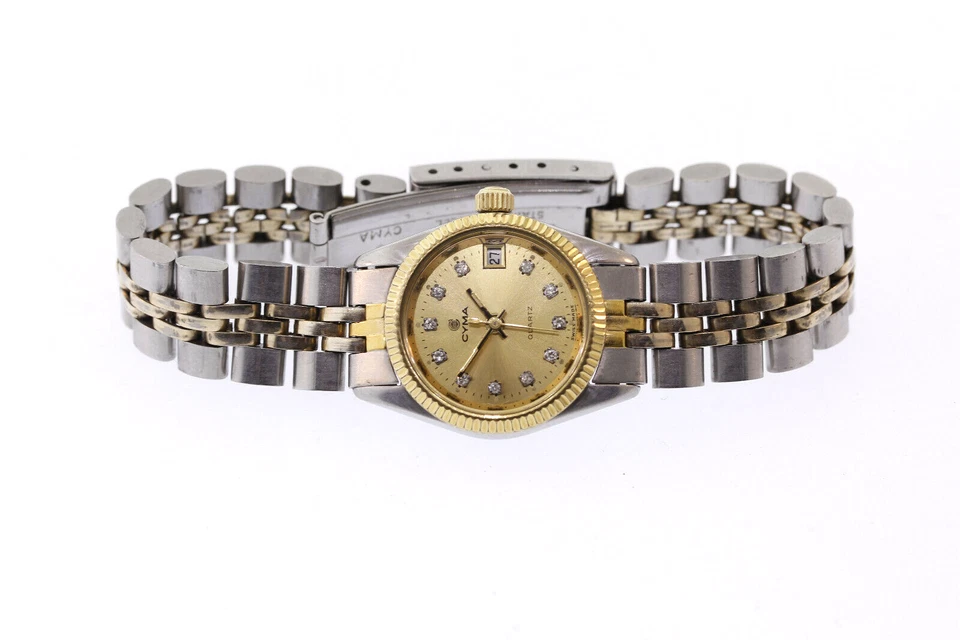 Женские CYMA SS & 10K R.G.P. Часы с бриллиантовым маркером циферблат цвета шампанского - Изображение 3 из 4