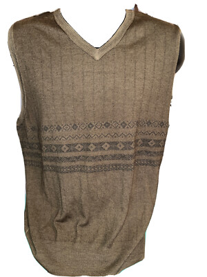 Lenor Romano Green Pullover Sleeveless Vest Men's NWT 100% Merino Wool Large