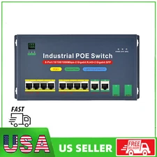 120w Industrial Gigabit PoE Switch 10Port Unmanaged Ethernet Switch+2 SFP Ports