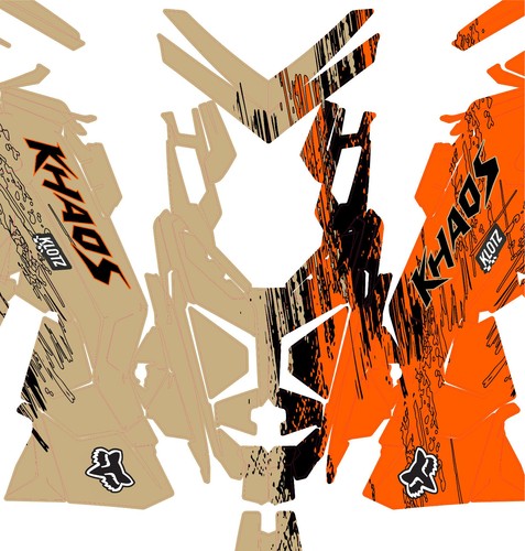 2022+ Matryx Pro RMK Khaos SNOWMOBILE SLED WRAP GRAPHIC KIT DECALS D2 Tan - Picture 4 of 6
