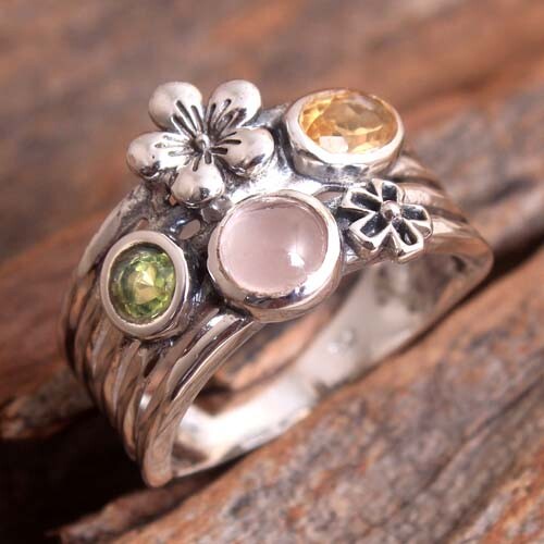 Rose Quartz Gemstone 925 sterling Silver Jewelry Solid Beautiful Ring Size US 7 - Picture 2 of 2