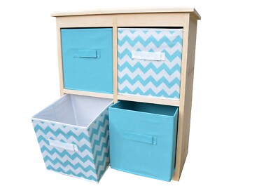 Unfinished Solid Pine Wood 4 Hole Cube Storage Multi-purpose Organization Cabine