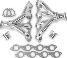 FLOWTECH TIGHT FIT BLOCK HUGGER HEADERS,SILVER,2.5" COLLECTORS.375" FLANGES,BBC