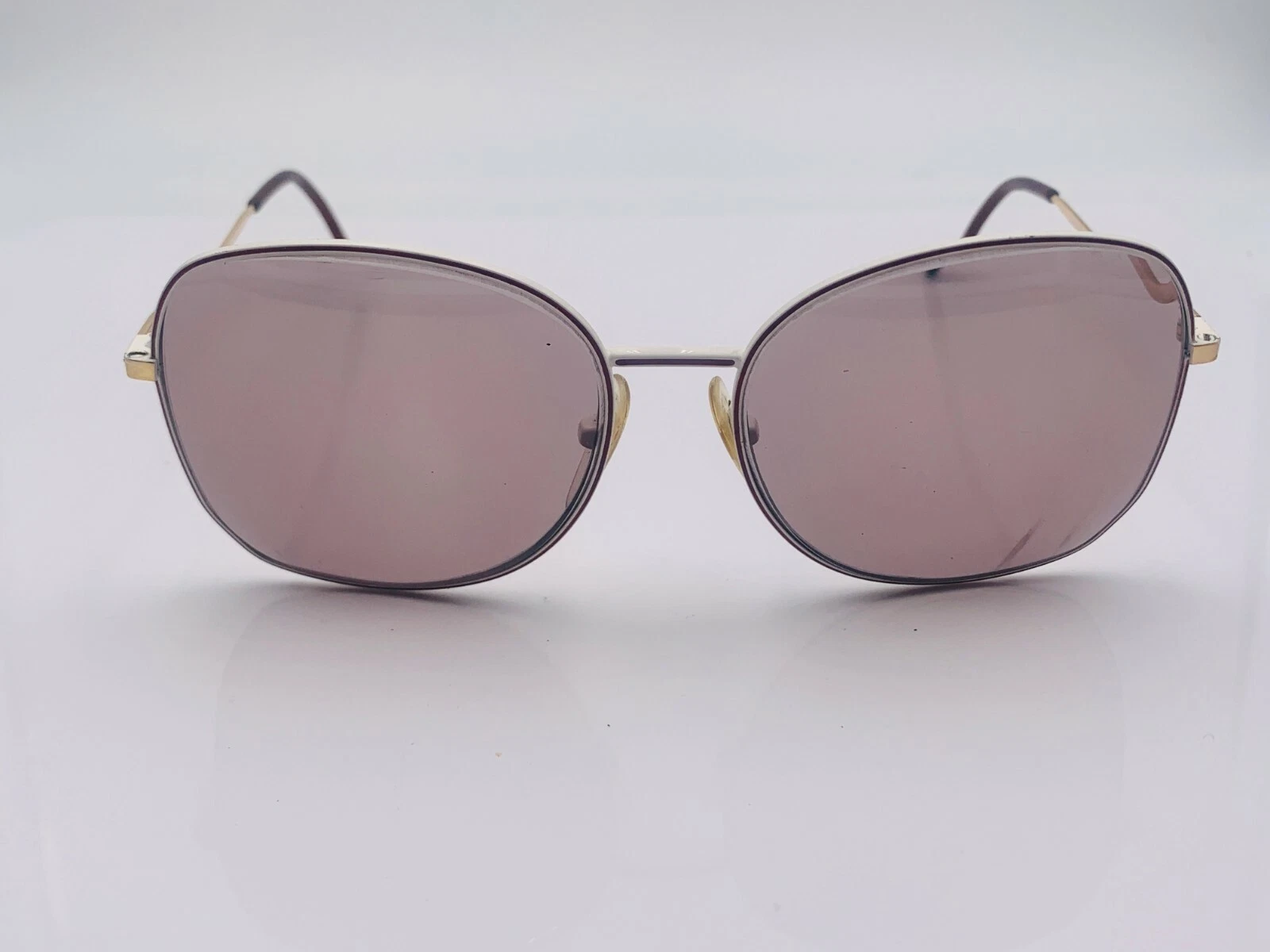 Lunettes de soleil ovales vintage Supreme 13 3321 rouge blanc métal Italie montures UNIQUEMENT