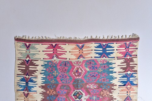 ECCEZIONALE TAPPETO KILIM PICCOLO KILIM DA COLLEZIONE ANTICO ANATOLICO ANTICO TESSITURA - Foto 2 di 12