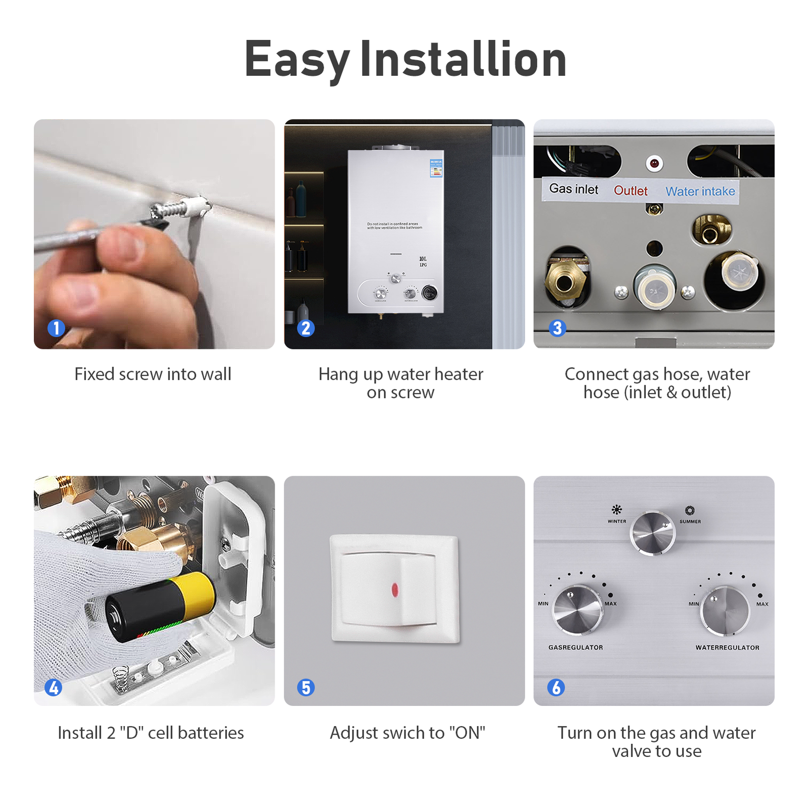 10L Propane Gas Hot Water Heater 2.7GPM On-Demand Tankless Instant Boiler |  eBay