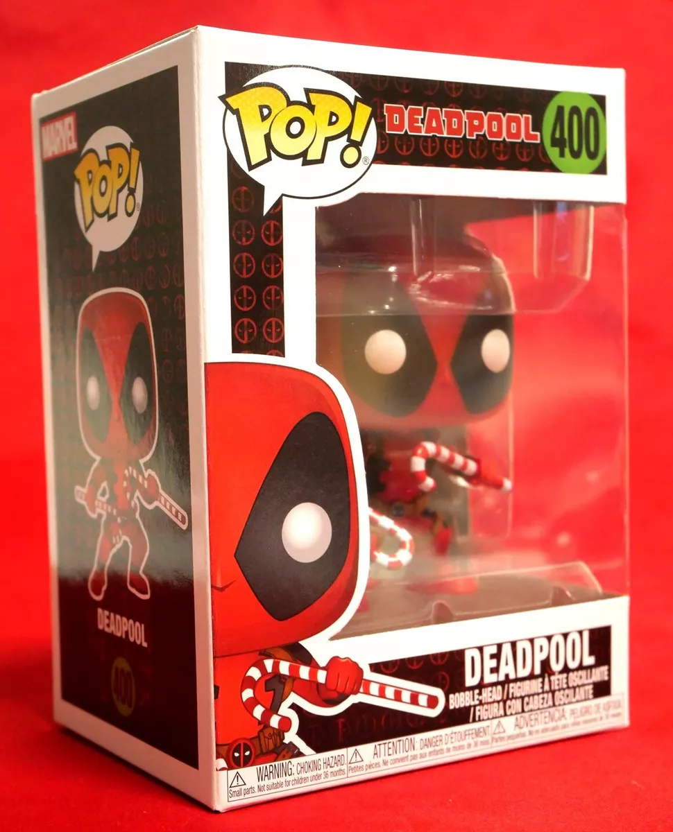 Marvel Funko Pop Deadpool #400 Candy Cane Deadpool Bobble-Head MIB New