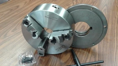 CME/SANOU 10" 3-JAW SELF-CENTERING LATHE CHUCK top&bottom jaws w. L1 back adapter plate