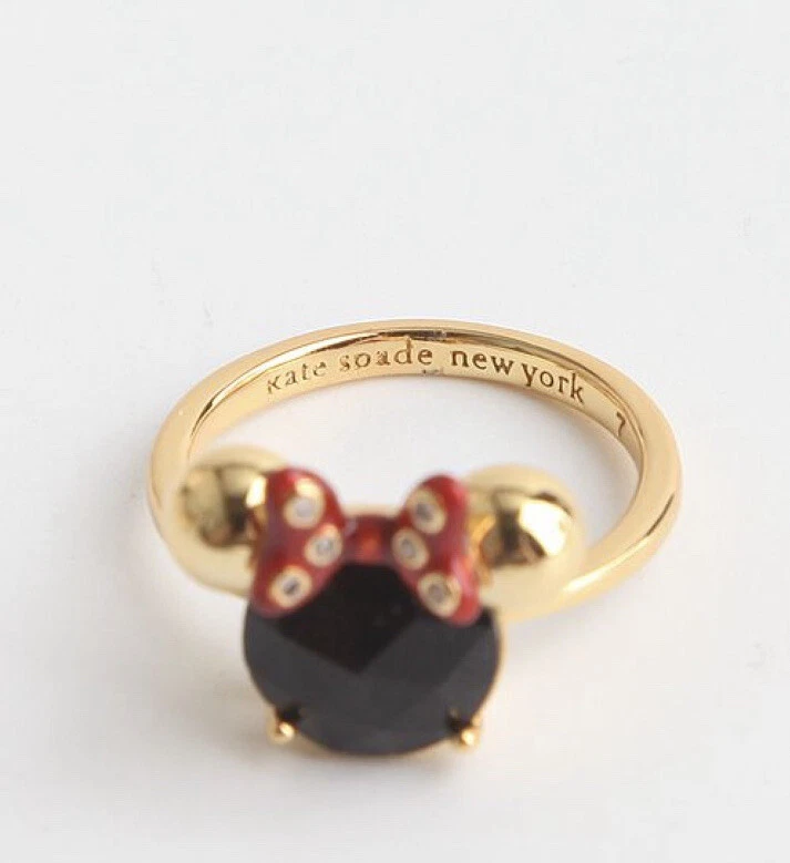 KATE SPADE DISNEY X Minnie Ring BLACK CZ SIZE 7 NEW WITH CARD