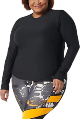 New Balance x Isaac Mizrahi Live! Space Dye Long-Sleeve Tee Black