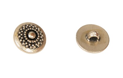 SG Set 4 runde Metallknöpfe mit Nähschaft mm.15 x 15 x 9 mm Arktis