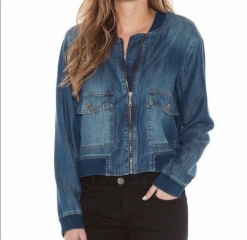 Cloth \u0026 Stone Chambray Denim Bomber 