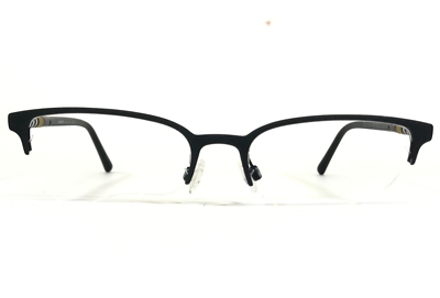 Burberry B1323 1213 Mens Black Half Rim Modern RX Eyeglasses 