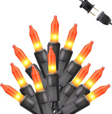 Halloween Lights: Spooky Themed, 50 UL Certified Mood Lights, Orange Mini Bulb