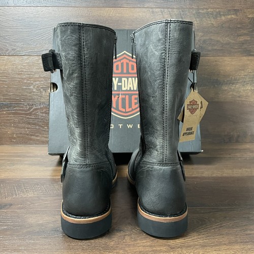 Harley-Davidson Dellridge Boots Gray leather Side Zip Buckle Men 11.5 M !NEW! - Picture 19 of 24