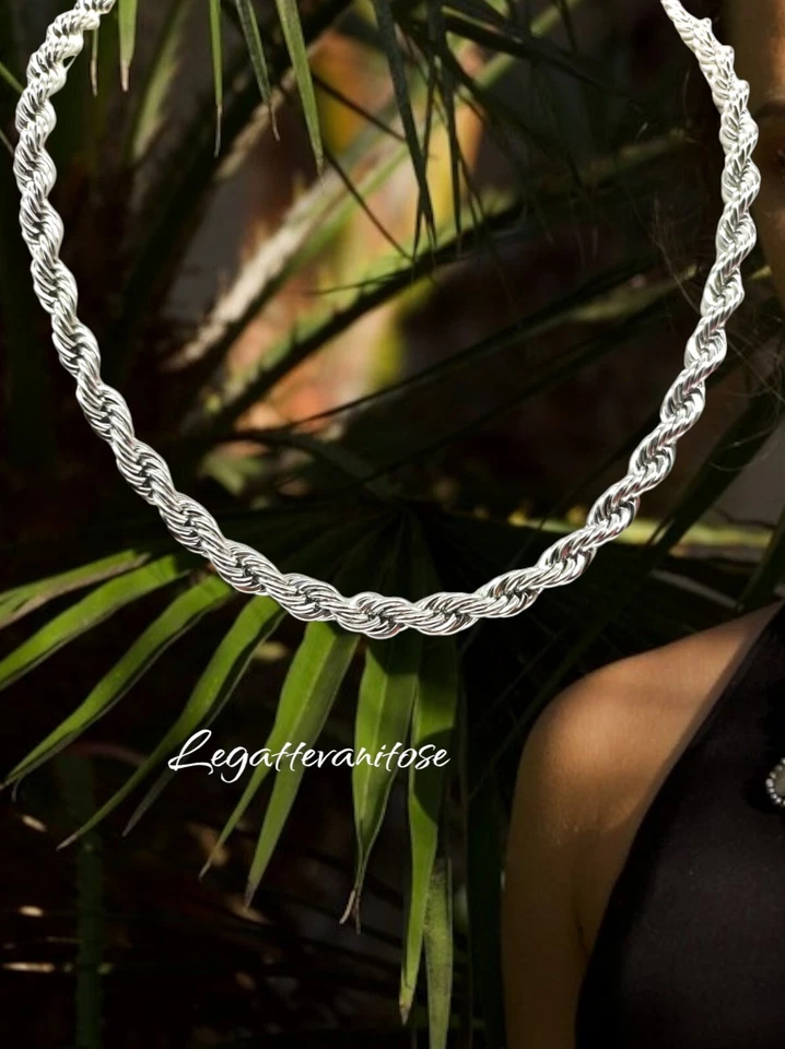 COLLANA FUNETTA CM 40 ACCIAIO . COLLANA DONNA  COLLANA UOMO STEEL . COLLIER - Immagine 2 di 4