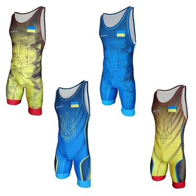 Herren UKRAINE Wrestling Singlet Berkner UWW Representative Ringertrikot
