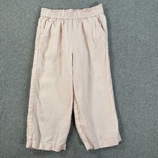 Crewcuts Pale Pink Linen Pull On Pants Girls Size 7 Wide Leg Casual Beachy