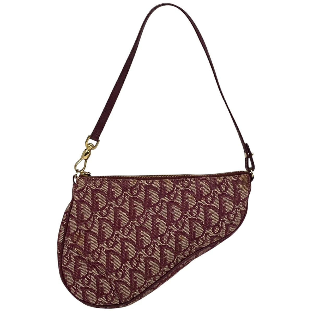 Sacoche de selle Christian Dior trotteur toile bandoulière bordeaux luxe pré propriété