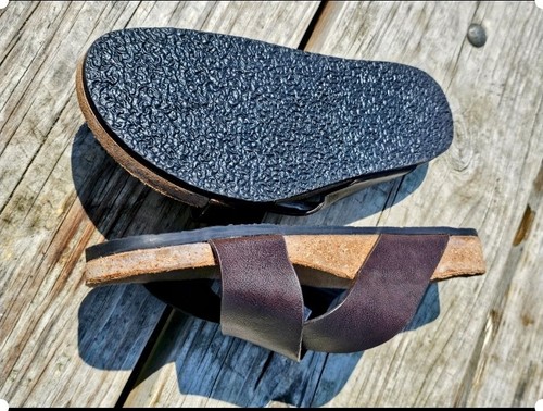 Abercrombie & Fitch men's Crossover Cork Slides faux leather flip flops US 11 - Picture 10 of 11