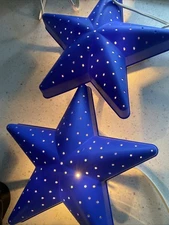 Lot 2 Ikea Smila Stjarna Wall Hanging Lamp Blue Star Shaped Light