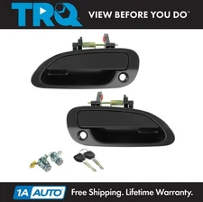TRQ Front Outside Exterior Door Handle with Lock Cylinder Kit 4pc for Accord 2dr