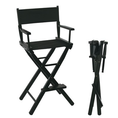 Tall Directors Chair Foldable 46'', Makeup Chair Black for Makeup Artist, 250...
