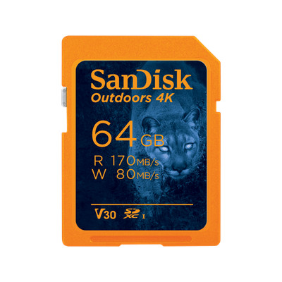 SanDisk 64GB Outdoors 4K SD UHS-I SDXC Memory Card - SDSDXW2-064G-GN6V2