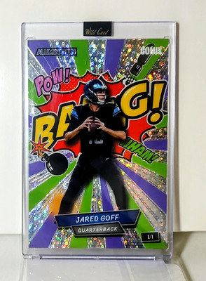 2026 Wild Card Comix Jared Goff Bang! No Huddle Silver Disco 1/1 Detroit Lions