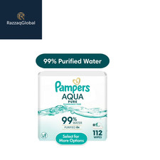 Pampers Aqua Pure Baby Wipes Unscented 112 Count 2 Pack